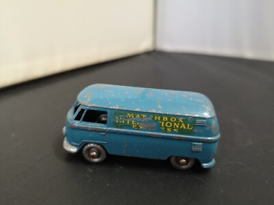 B263-MATCHBOX LESNEY No34A VOLKSWAGEN MICROVAN WITH SILVER PLASTIC ...
