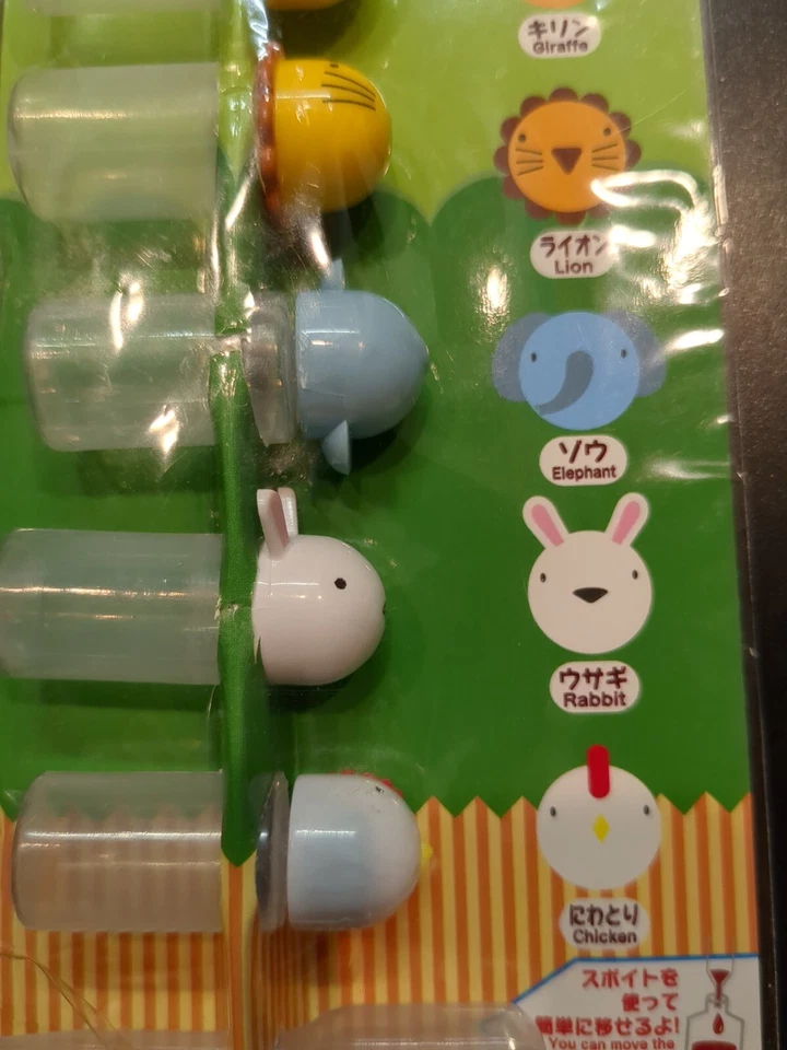 NEW DAISO Mini Condiment Dispensers Animals Bento Lunch Box 6pcs with dropper  - Image 4 of 4