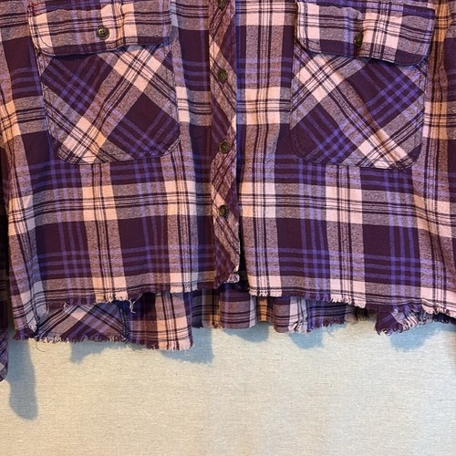 BDG Urban Outfitters donna flanella copped med viola a quadri cotone Y2K western - Foto 4 di 8