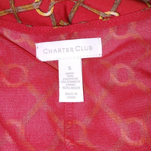 CHARTER CLUB Dress Womens Small Red Diamond Horse Buckle Bit and Bridle Sexy EUC - Picture 5 of 12