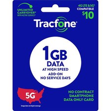 TracFone 1 GB Data Refill Add On for Smart Cell Phone Same Day Direct Load 1GB