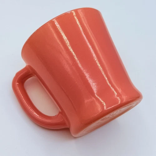 Anchor Hocking Fire King Pink Salmon D-Handle Coffee Mug Cup VTG MCM Style