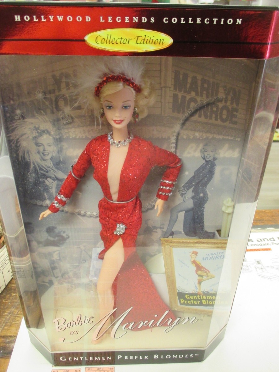 Barbie As MARILYN MONROE Gentlemen Prefer Blondes RED DRESS 1997