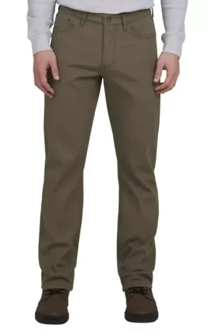 Weatherproof Vintage Men's Stretch Canvas Regular Fit Fleece-Lined Pant 38x34