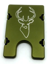 BilletVault Wallet, Aluminum RFID protection, Buck Head, Green
