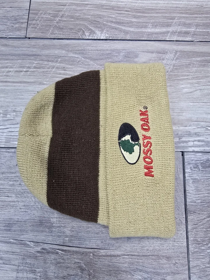 Mossy Oak Break Up Country Youth Vintage Stripped Beanie Hat Cap OSFM Embroidere - Image 2 of 4