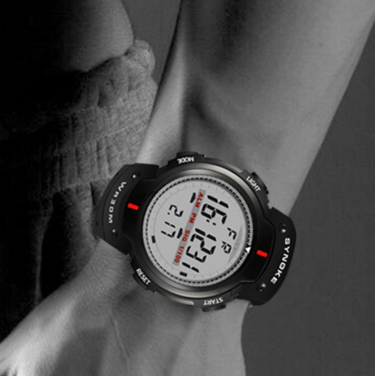 Mens Digital Sports Watch LED Screen Large Face Military Waterproof Watches  Gift