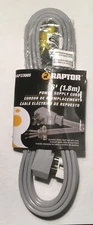 (QTY-8) Raptor - Flat 6' Angled Plug Power Supply Cord w/accessories RAP33005