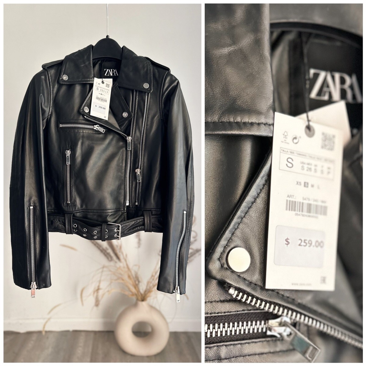 Zara GENUINE Leather Jacket New NWT Runs Small Sizes: S M | eBay Zara GENUINE Leather Jacket New NWT Runs Small Sizes: S M | eBay