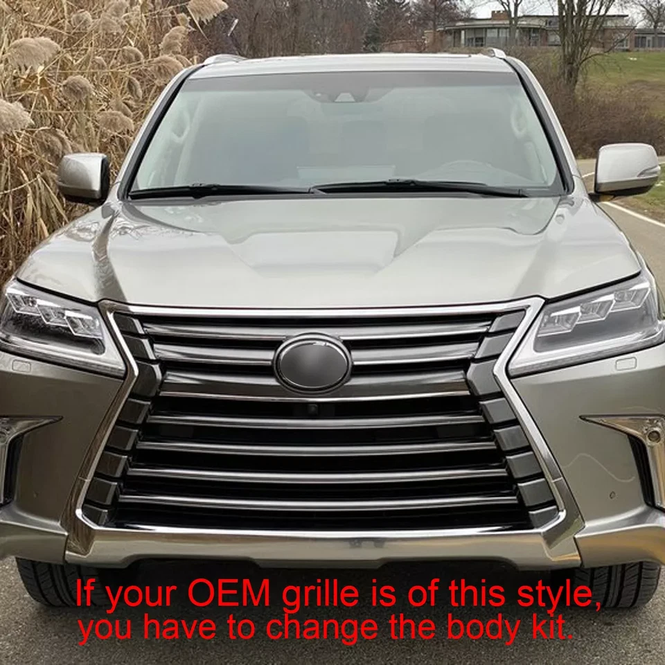 Grelha frontal superior cromada estilo esportivo FIT 2016-2021 Lexus LX570 grelha de luxo - Imagem 2 de 4