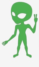 Alien Sticker Vinyl Decal Ufo Space Peace Sci-fi Funny Car Window Bumper Sticker