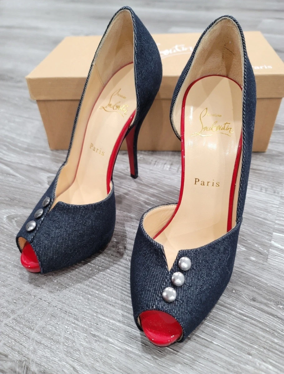 Christian louboutin denim best sale heels