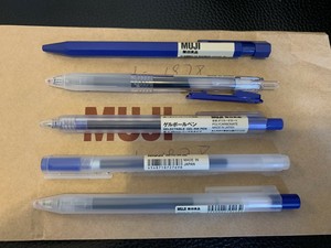 MUJI Moma Tinta Gel Bolígrafo 0.38mm Azul X 5 Bolígrafos Hecho en Japón