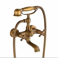 Retro Nostalgie Wannenarmatur Wandarmatur Badewannenarmatur Duscharmatur Messing
