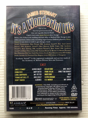 It's a Wonderful Life (DVD, 1946) PAL Region Free - VGC - Picture 2 of 2