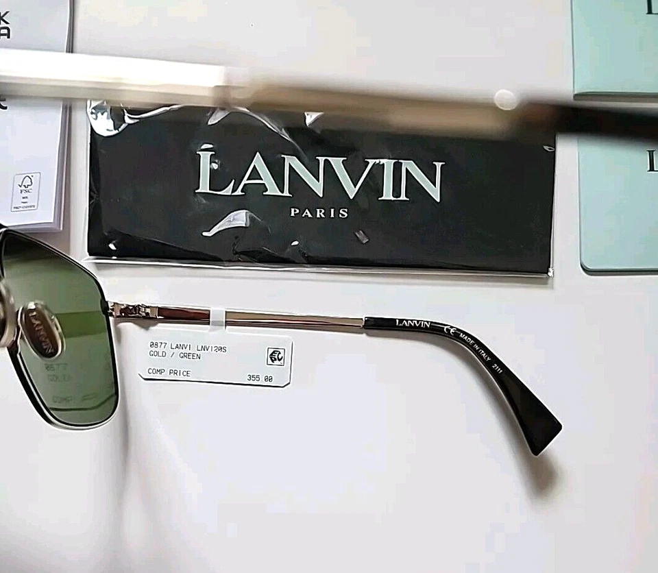 LANVIN JL NAVIGATOR MEN'S SUNGLASSES 58-16-145 SILVER/GREEN $355 -NEW & RARE - Image 4 of 4