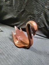 Vintage Brown Ceramic Swan Towel Holder/Bathroom Decor