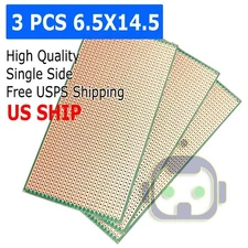 3 PC Single Sided PCB Circuit Proto Perf Board FR 6.5x14.5cm