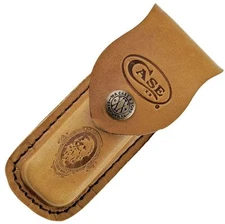 CASE XX BROWN LEATHER SHEATH FOR UP TO  4 1/2" CLOSED KNIVES, U.S. MADE, CA9026
