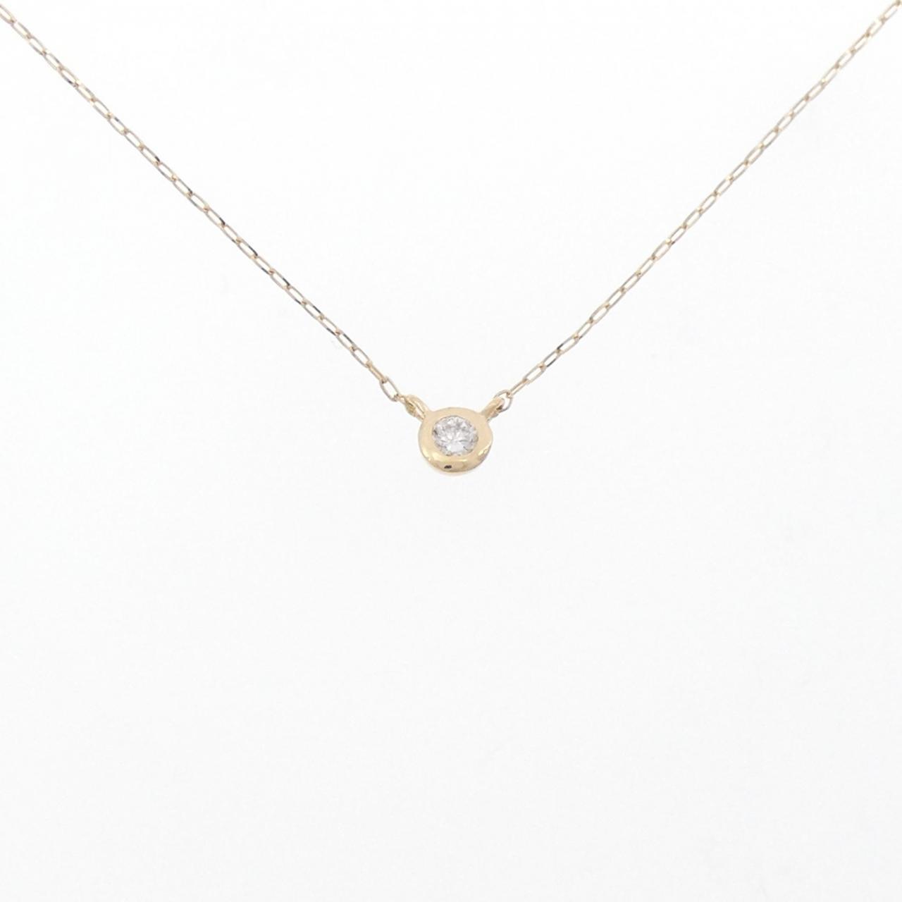 Authentic K18YG Solitaire Diamond Necklace 0.05CT  #270-003-930-3834