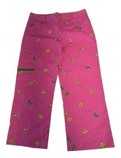 Lilly Pulitzer Cropped Pants White Label Size 2. EUC. Pink With Embroidery