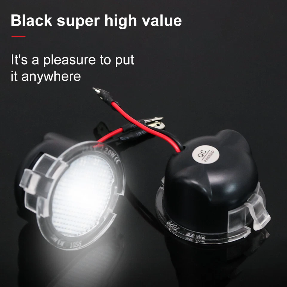 Conjunto de luces de bombilla LED de charco con vista de espejo retrovisor de coche para Ford Fusion blanco 2 piezas  Foto 3 de 4