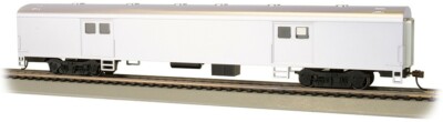 Bachmann ~ HO~ Painted, Unlettered -Aluminum- 72' Smooth-Side Baggage Car~14405