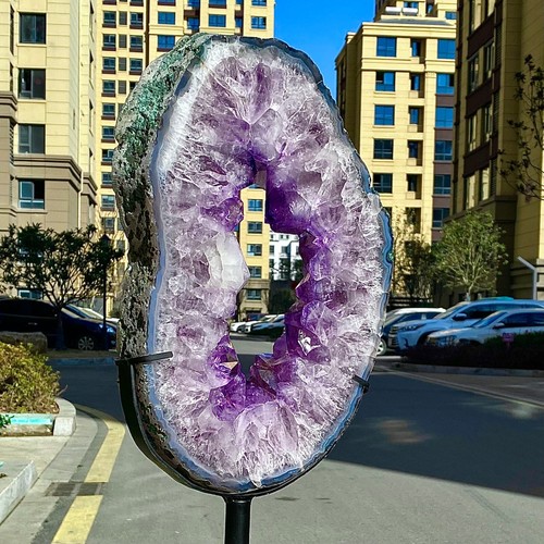 ural Amethyst Geode Slice - Purple Crystal - Collector's Piece - 13.7LB - Picture 5 of 13