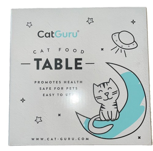 Cat Guru Elevated Raised Food Table for Cat Bowl Dish Non Slip Pet Feeding