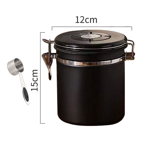 Coffee Canister Airtight Coffee Storage Jar Vacuum Storage Bean Container Scoop - Picture 4 of 17