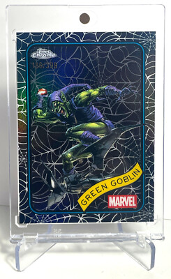Green Goblin 2025 Topps Chrome Marvel Spider Web Refractor Card Limited to 399
