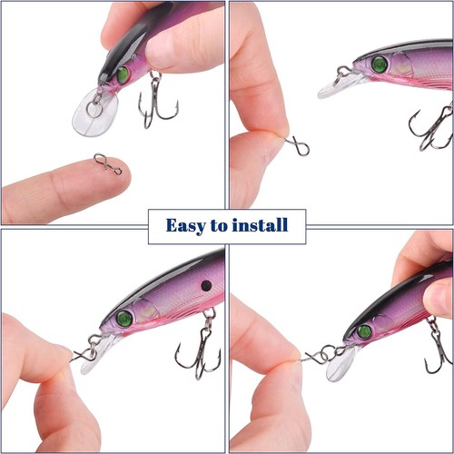 50~200 Pcs Fly Fishing No Knot Snaps Fast Easy Fly Hooks Lures Line Connector - Picture 3 of 12