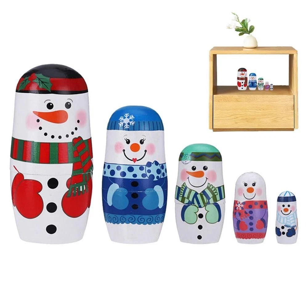 Russian Nesting Dolls Funny Snowman Nesting Dolls 5Pcs set