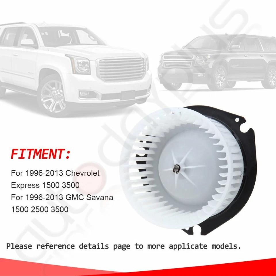 Motor soplador de calefacción con jaula de ventilador para camioneta GMC Savana Chevy Express 1500 2500 3500 Foto 2 de 4