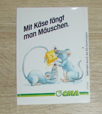 Alter Aufkleber | Sticker CMA - Mit Käse fängt man Mäuschen