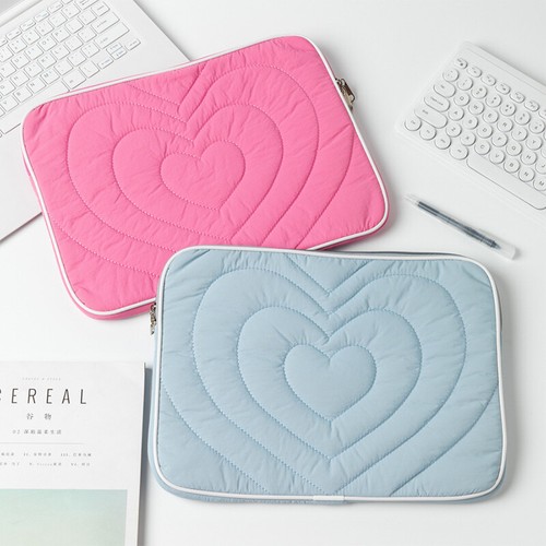 Korean Quilted Heart Computer Bag Tablet Sleeve Case Simple Laptop Storage Bags - Afbeelding 11 van 15