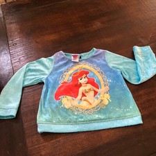 VTG Disney Princess Ariel The Little Mermaid Girls Pajama Top Blue Size 6