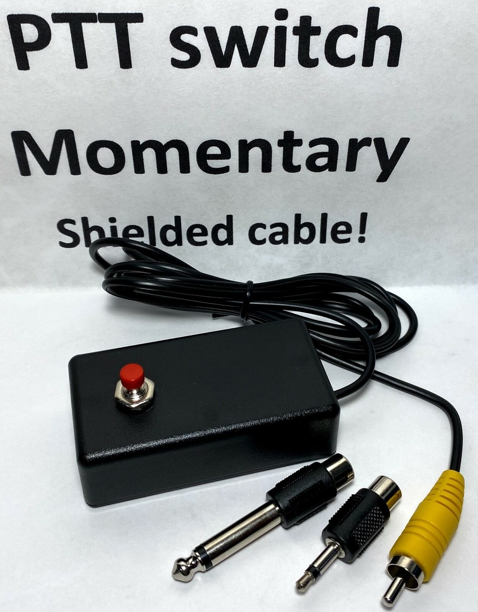 PUSH TO TALK PTT SWITCH 3.5 mm 1/8 1/4 RCA momentary Headset