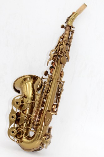 Saxofón soprano curvado lacado dorado champán música oriental profesional estilo Alemania - Imagen 6 de 13