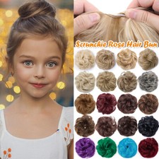 Curly Messy Hair Bun Piece Updo Scrunchies Fake Natural Bun Hair Extensions Girl