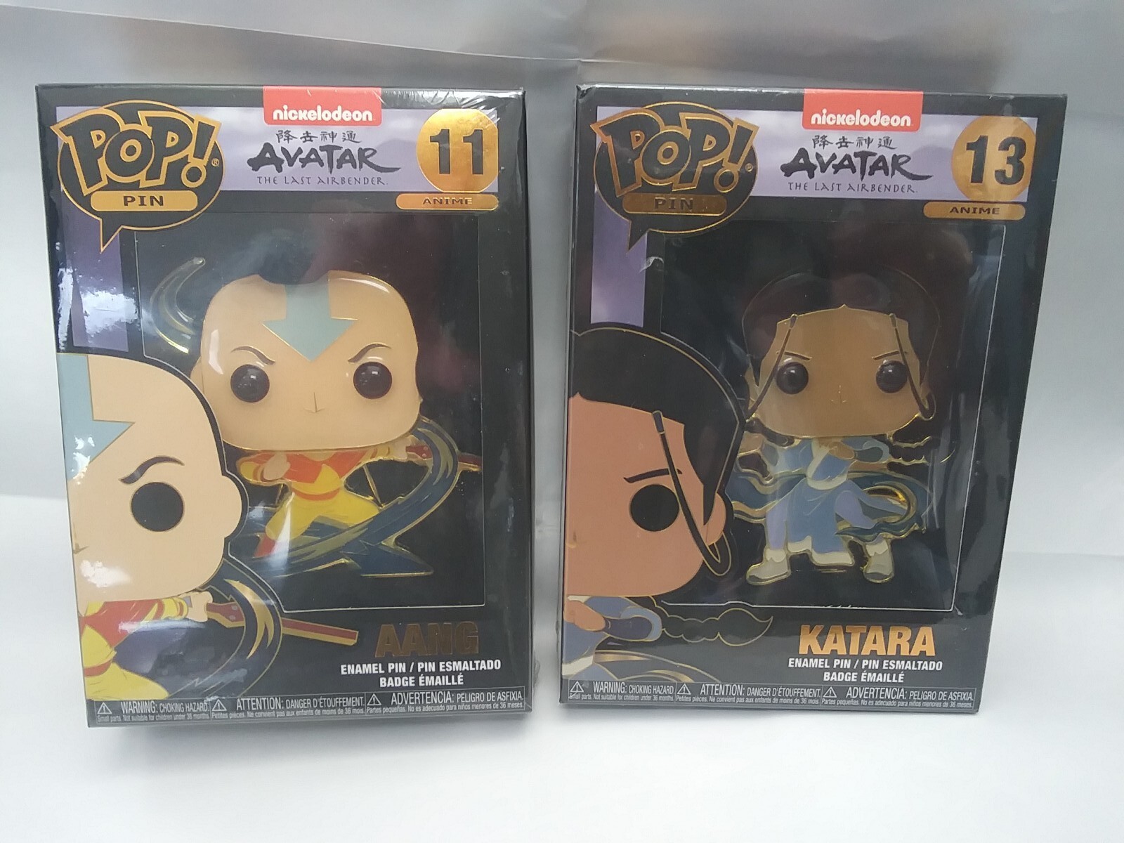 2 AVATAR LAST AIRBENDER FUNKO POP PINS  AANG 11/ KATARA 13