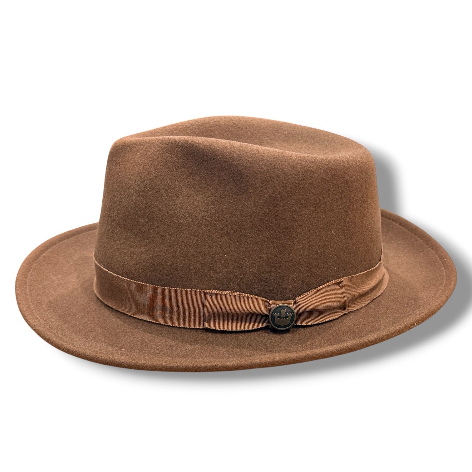 Goorin Bros Brown Wool Fedora Outback Hat XXL Made in USA Crushable Felt