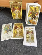Golden Art Nouveau Tarot Goldschnitt Deck 78 Cards & Guidebook Mehrsprachig Neu