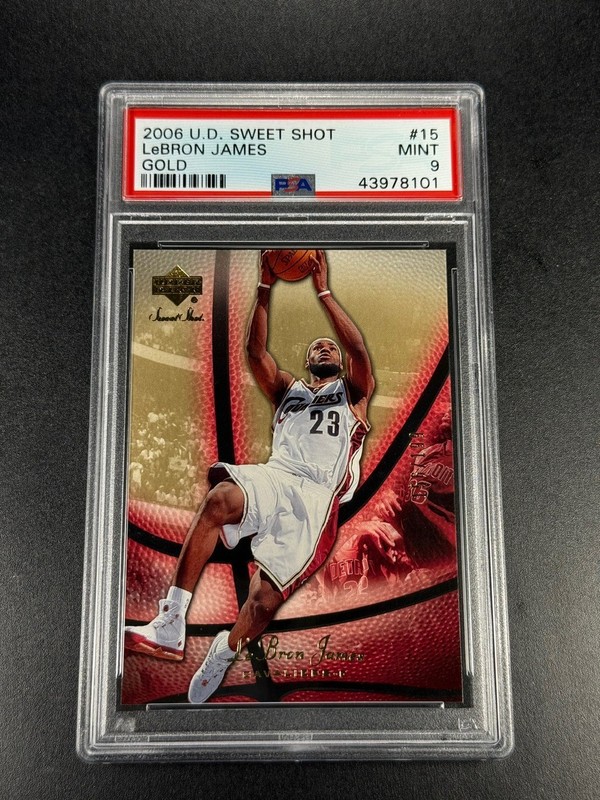 LEBRON JAMES 2006 UPPER DECK UD SWEET SHOT #15 GOLD PARALLEL /199 PSA 9 NBA