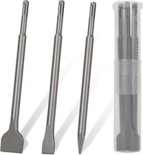 SDS-Plus Chisel Set for Rotary Hammer Drills, 3PC Masonry Concrete Drill Bit Set