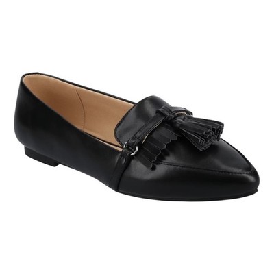 Journee Women's Jannah Tassel Pointed Toe Flats Black Size 9 1/2