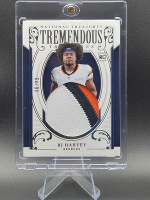 2025 Panini National Treasures - Tremendous Treasures #/99 RJ Harvey RC #TT-RHY