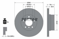 Textar Bremsscheiben Textar Ø 300Mm InnenbelüFtet Beschichtet FüR BMW 92199503