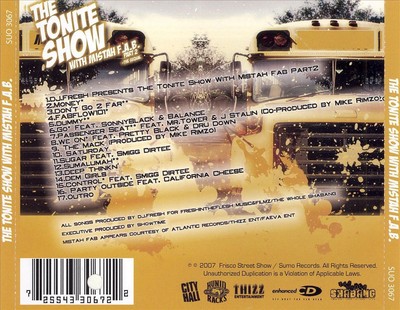 MISTAH F.A.B. - TONITE SHOW WITH MISTAH FAB, PT. 2: THE SEQUAL [PA] NEW CD
