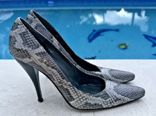 STUART WEITZMAN SNAKESKIN MULTI COLOR LEATHER POINTY TOE HIGH HEEL PUMPS Sz 8.5M